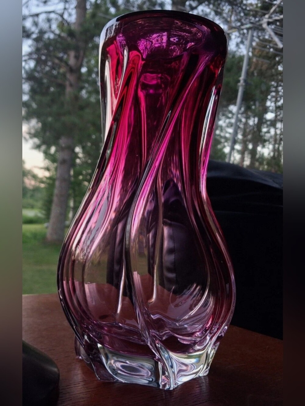 MCM Pink Swirl Vase Vintage